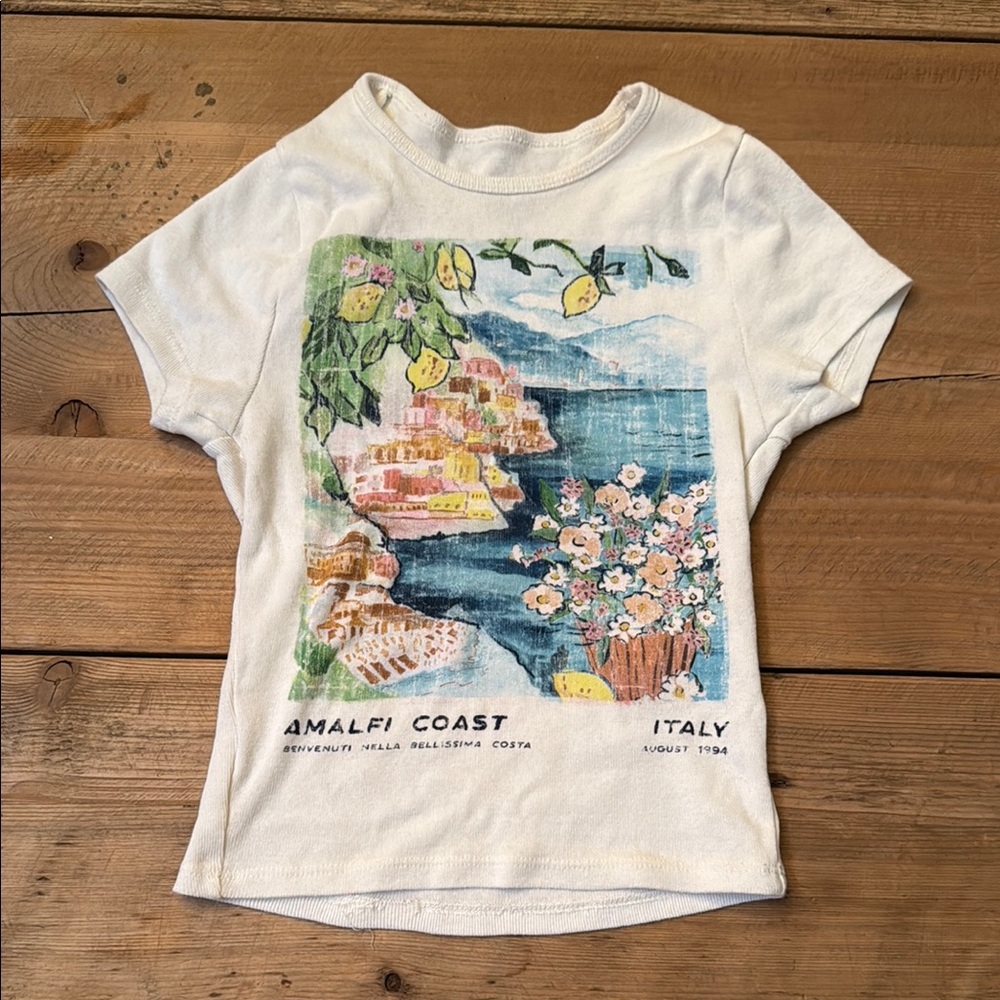 Urban Outfitters Amalfi Coast Kids Tee - Cream